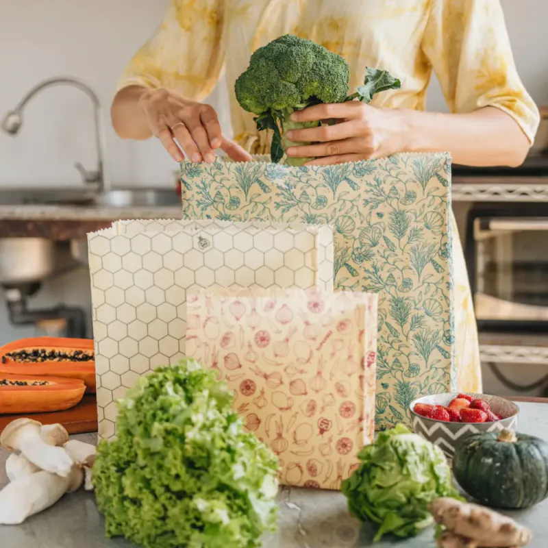 Large Beeswax Wrap Bag, Sea Floor / SuperBee