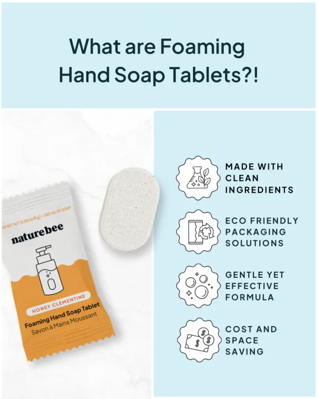 Foaming Hand Soap Refill Tablet, Honey Clementine / Nature Bee