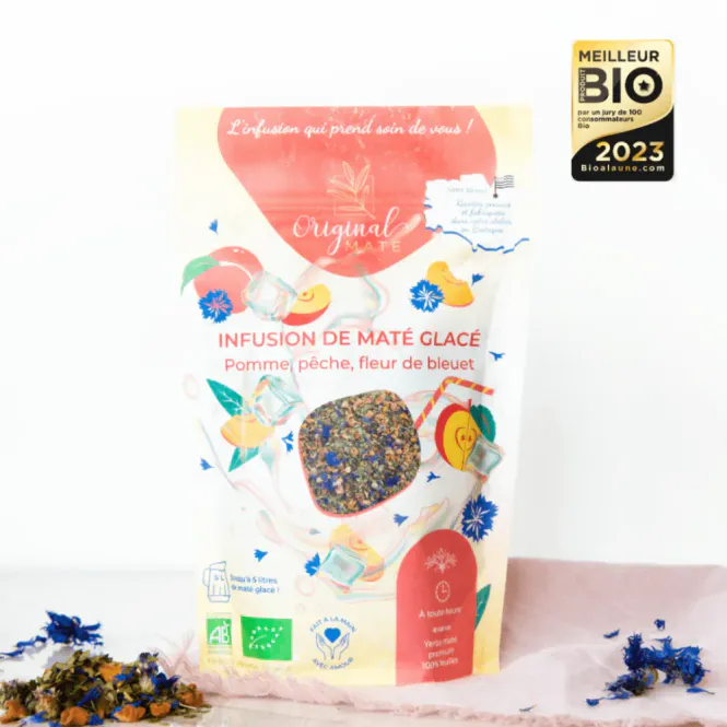 Hovedbilde Iste: Organic Apple, Peach, Cornflower Iced Mate 70g / Original Mate