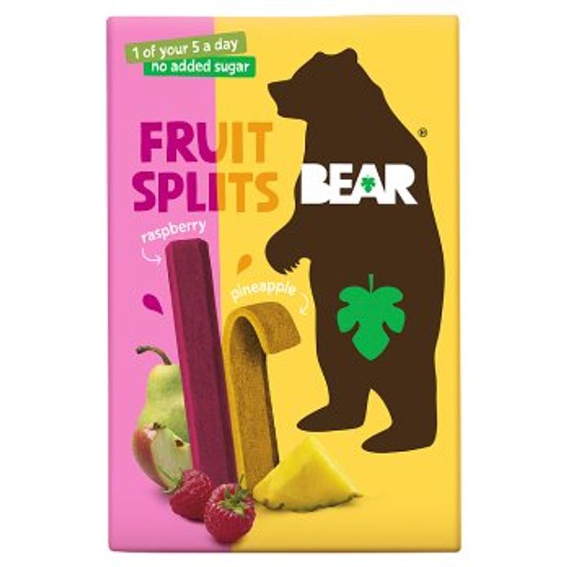 5-pk Fruit Splits Bringebær & Ananas 100g / BEAR