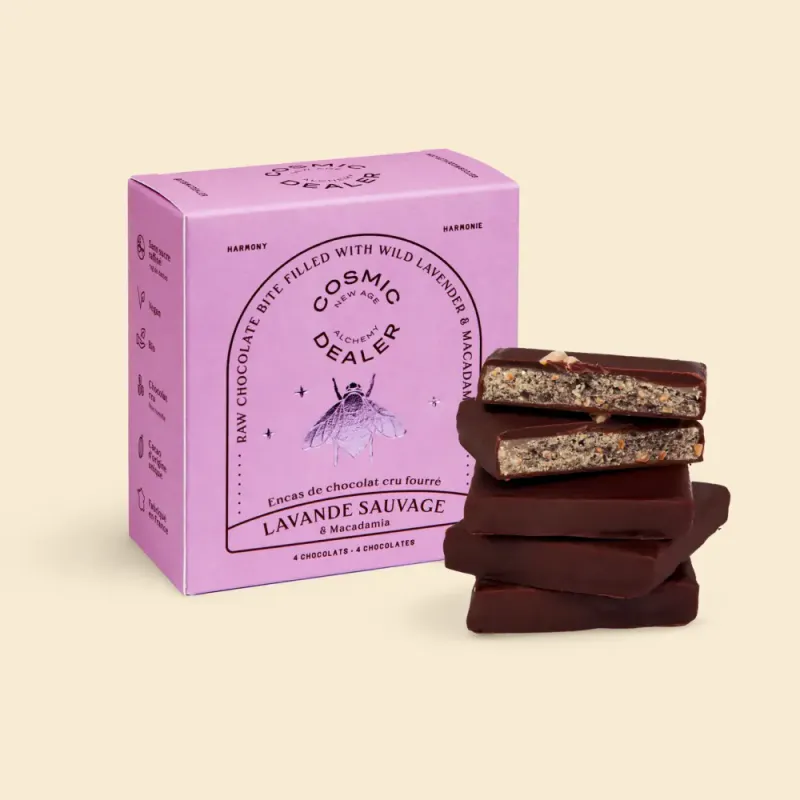 4x20g Nut Butter Chocolate: LAVENDER & MACADAMIA / Cosmic Dealer