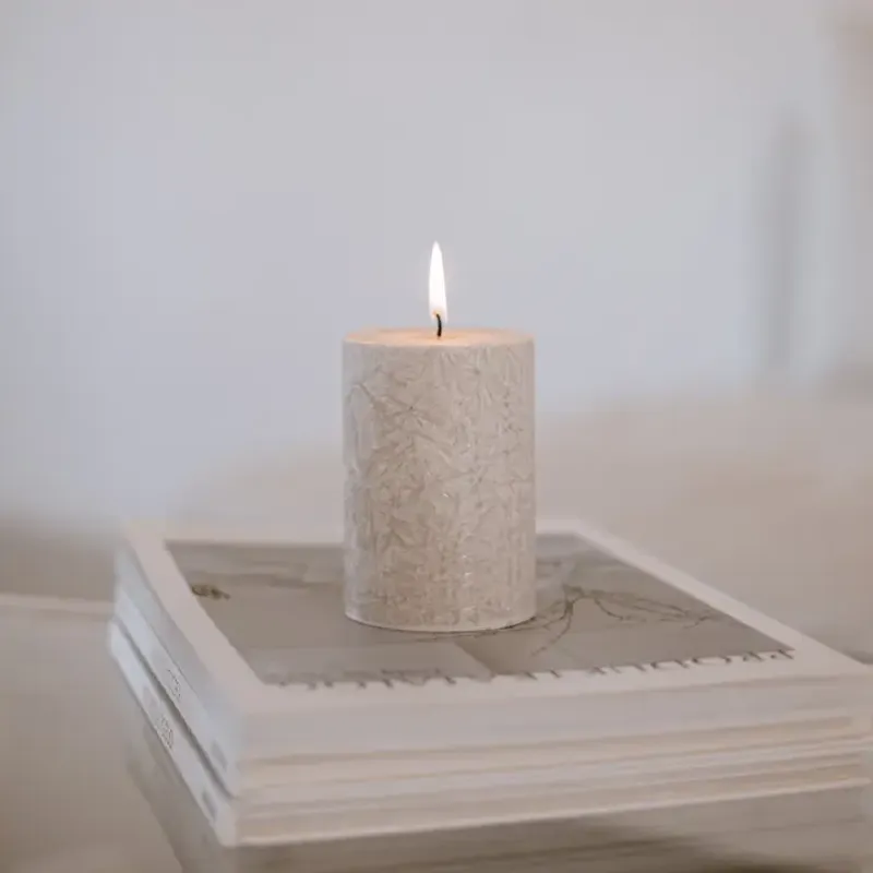 Olive Oil Block Candle 7x10cm, Grey / Eulenschnitt