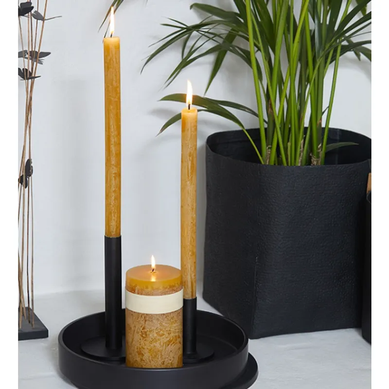 Timber® Candles Kubbelys Ocra, 8 x 7.5 cm / Vance Kitira