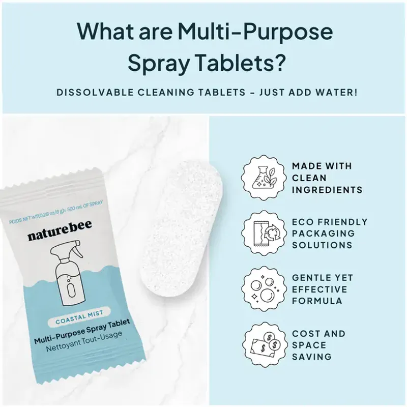 Multi-Purpose Spray Refill Tablet, Coastal Mist / Nature Bee