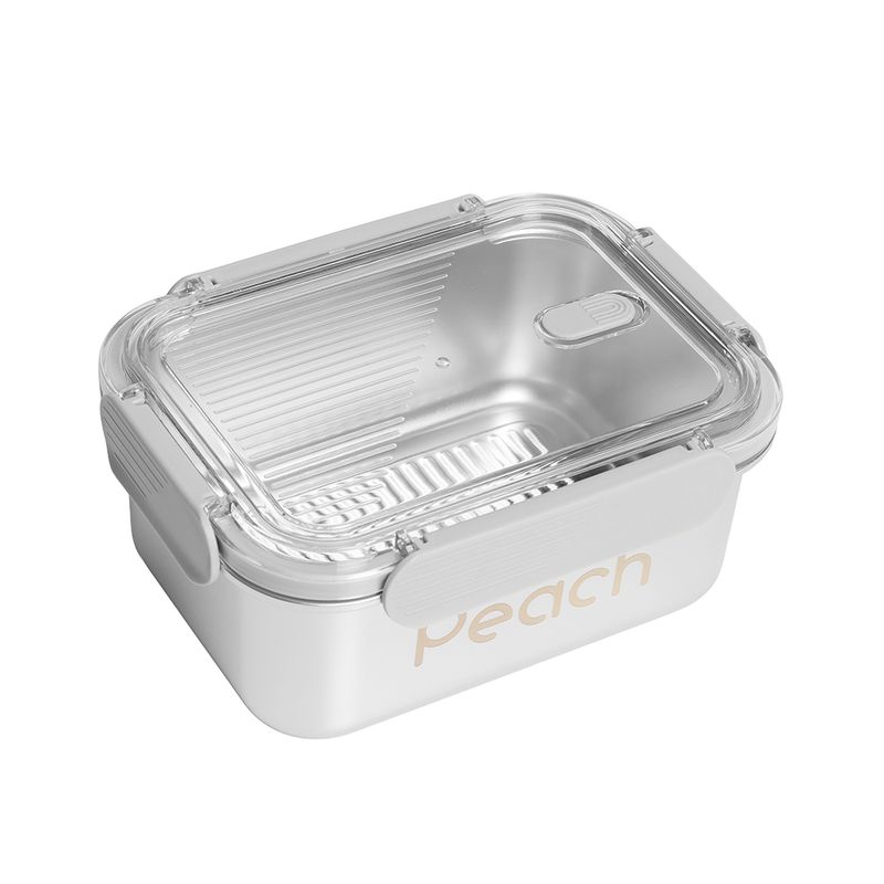 Stålboks med tett plastlokk 1600ml / Peach