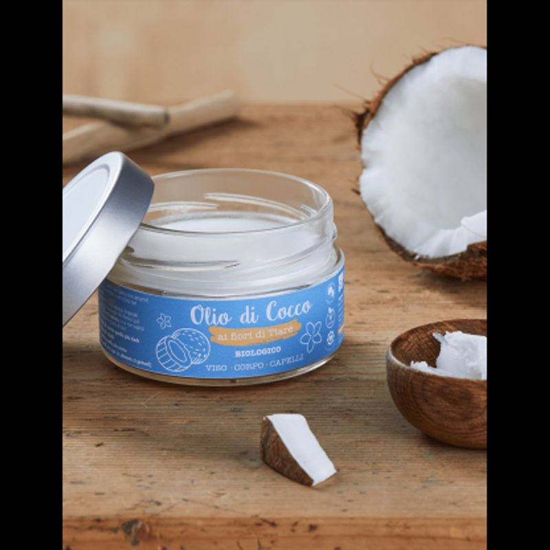Organic Coconut Oil with Tiarè flowers 150ml / La saponaria