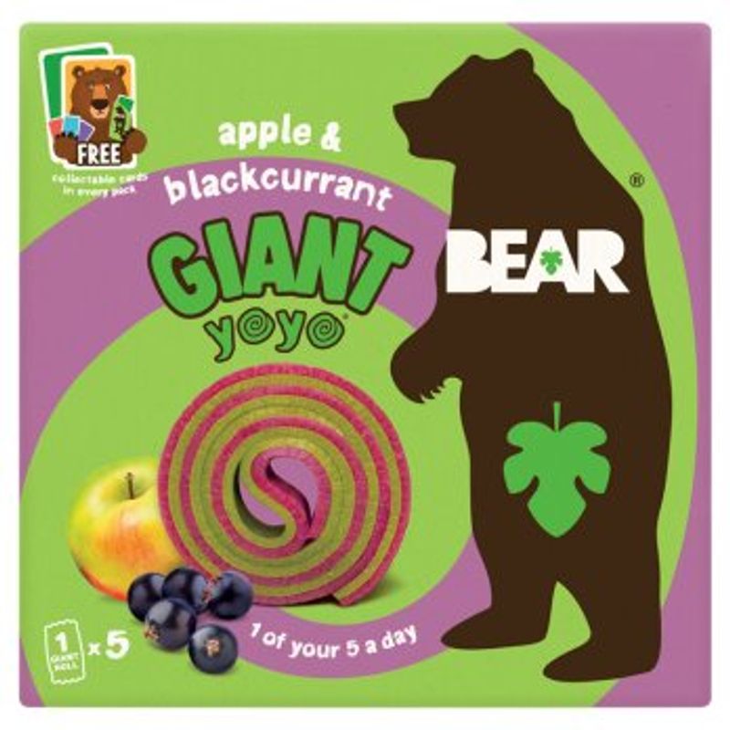 5-pk GIANT fruktrull med eple & solbær 5 x 20g / BEAR