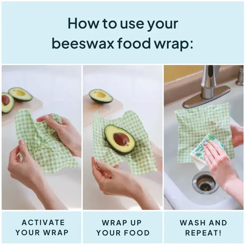 3pk Food Wraps bivoksark - GREEN S,M,L / NatureBee